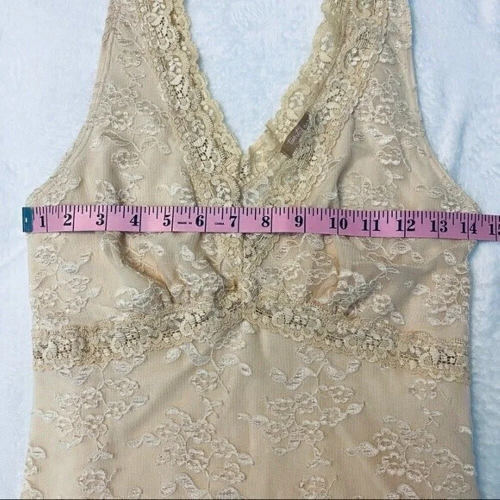!Firm Price! Twenty-One Juniors/Women Lace Tank Top, V Neck Size L, Cream - Picture 5 of 6